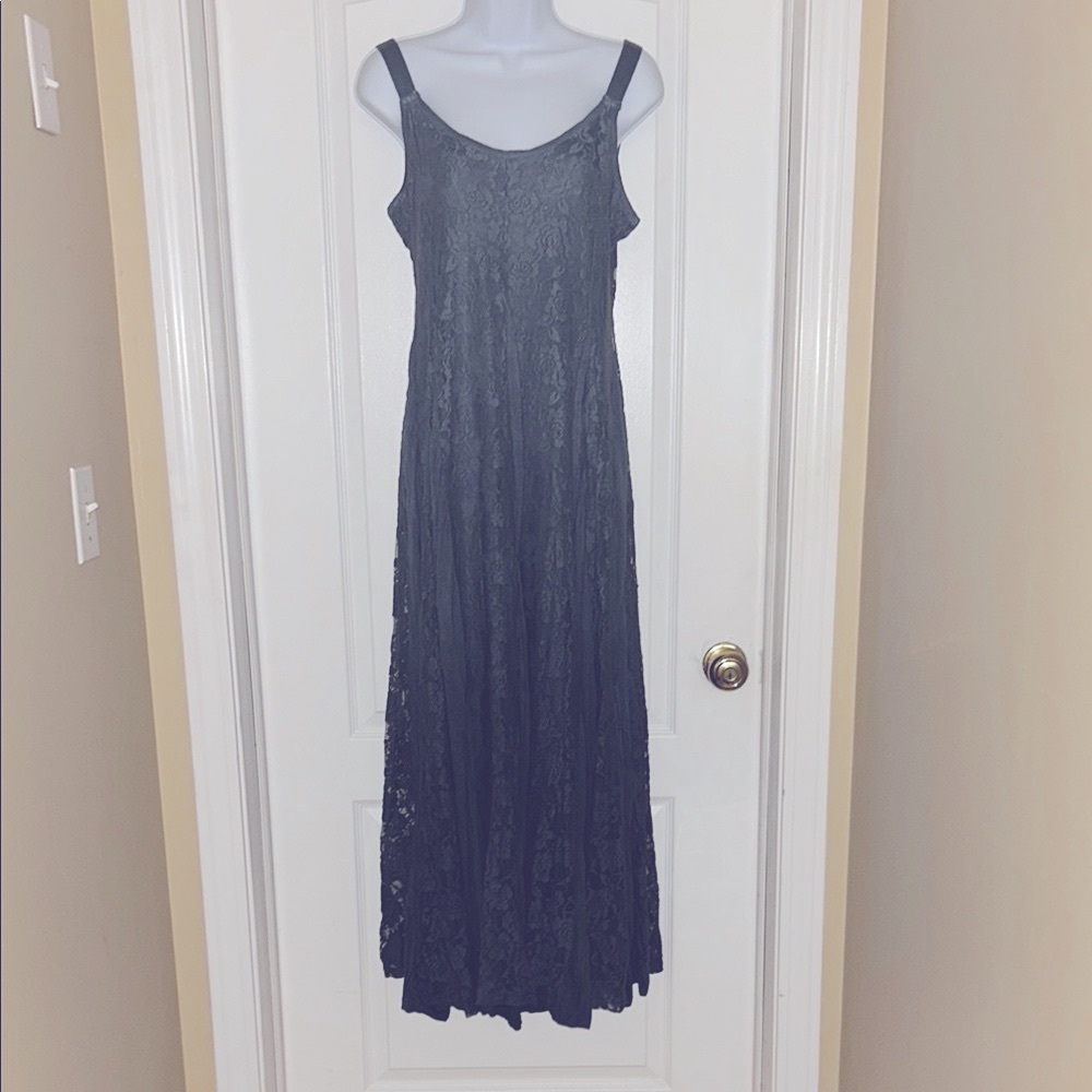 Blue Tie-dye Lace Dress Small